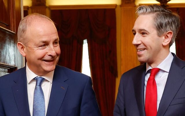 Fianna Fáil leader Micheál Martin and Fine Gael leader Simon Harris pictured here in September 2024.