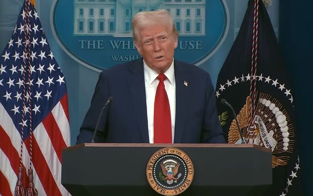 January 30, 2025: US President Donald Trump during a press briefing regarding the fatal plane crash in Washington, DC the night prior.