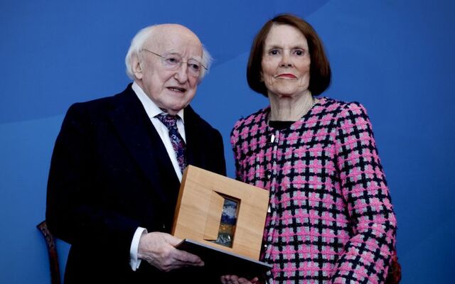 January 30, 2025: President of Ireland Michael D. Higgins with Stella O\'Leary.