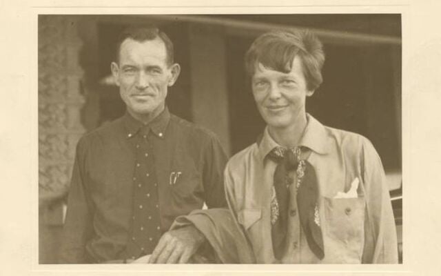 Navigator Fred J. Noonan and legendary pilot Amelia Earhart.