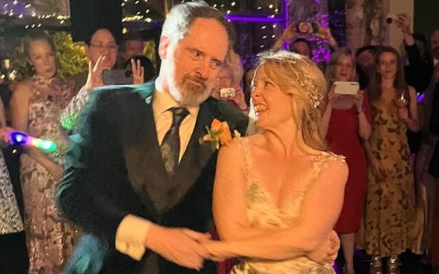 Newlyweds Brendan Hunt and Shannon Nelson during their wedding at Boyne Hill House Estate in Co Meath.