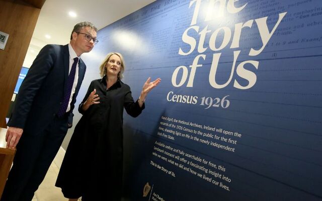 Minister Patrick O\'Donovan and Orlaith McBride at the launch of 