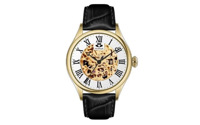 Claddagh\'s men\'s skeleton watch.