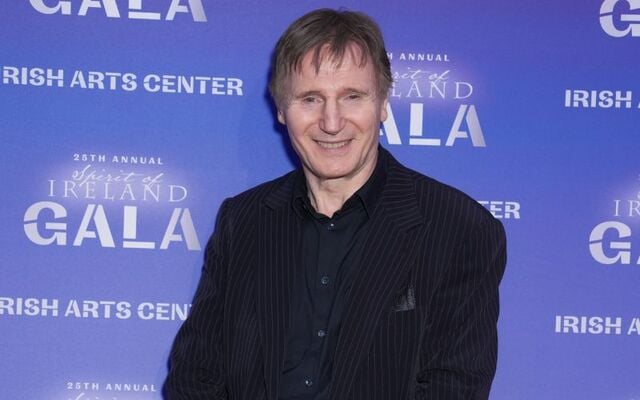 Liam Neeson photographed at the Irish Arts Center Spirit of Ireland Gala in 2024.