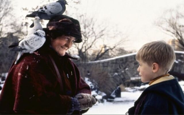 Brenda Fricker as \'The Pigeon Lady\' in \"Home Alone 2.\"