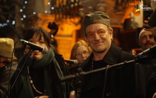 Imelda May and Bono turn out for the annual Christmas busking session.