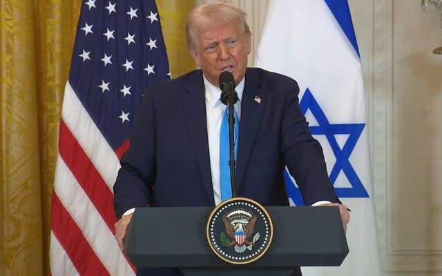 February 4, 2025: US President Donald Trump speaking during a press briefing at The White House alongside Prime Minister of Israel Benjamin Netanyahu.
