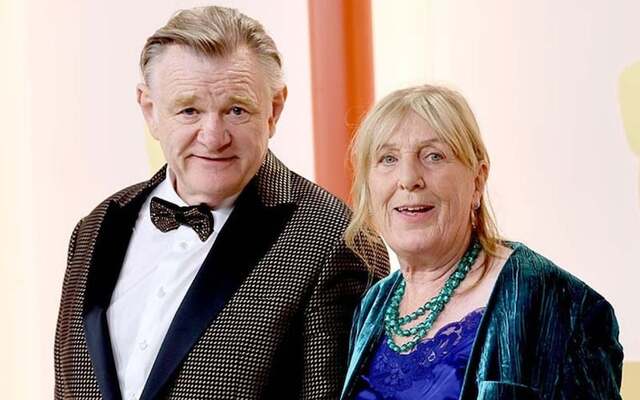 Brendan Gleeson and his wife Mary at the 2023 Oscars.