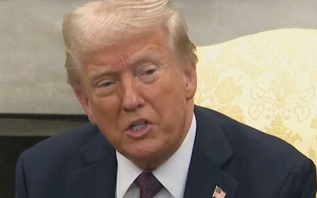 February 27, 2025: US President Donald Trump speaking in the Oval Office during his meeting with UK Prime Minster Keir Starmer.