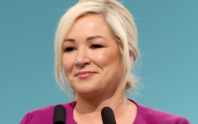 Michelle O\'Neill, the First Minister of Northern Ireland and the Vice President of Sinn Féin, at the Sinn Féin Ard Fheis in September 2024.
