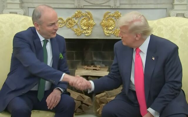 March 12, 2025: Ireland\'s Taoiseach Micheál Martin meets with US President Donald Trump in the Oval Office of the White House.