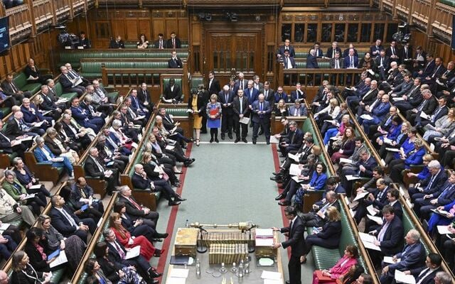 The Commons Chamber, where the Prime Minister\'s Questions, at Westminster, in London.