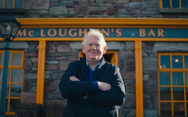 Josie McLoughlin outside McLoughlin\'s Bar, on Achill Island, in County Mayo.