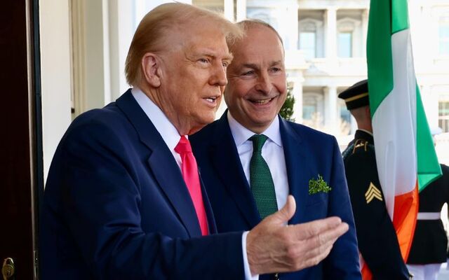 March 12, 2025: US President Donald Trump and Ireland\'s Taoiseach Micheál Martin at The White House in Washington, DC for St. Patrick\'s Day engagements.