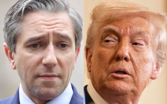 Ireland\'s Tanaiste and Minister for Foreign Affairs and Trade Simon Harris and US President Donald Trump.
