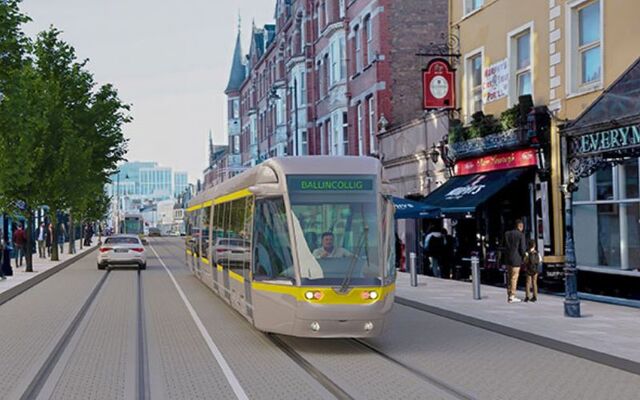 Renderings of the proposed Luas Cork on MacCurtain Street.