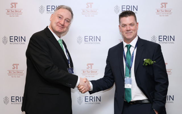 Stephen Casey, Principal at Sey Tax Group and Erin International\'s CEO and founder Padraic Grennan
