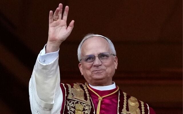 May 8, 2025: The newly elected Pontiff, Pope Leo XIV, is seen for the first time from the Vatican balcony in Vatican City, Vatican.