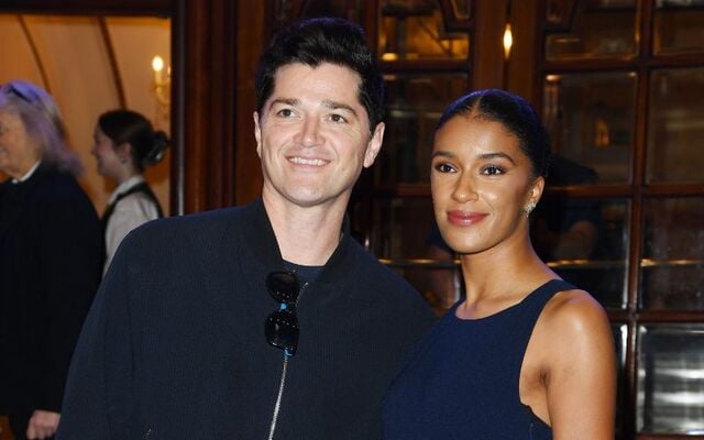 Danny O\'Donoghue and Anais Naing attend the \"Blue Man Group: Bluevolution\" UK premiere at The London Palladium on September 25, 2024.