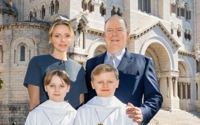 Prince Jacques and Princess Gabriella make their First Holy Communion.