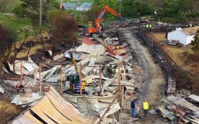 WATCH: Co Donegal Famine Village begins to rebuild after devastating fire