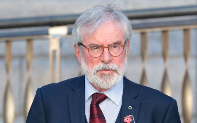 Former Sinn Fein President Gerry Adams leaving the High Court during his libel defamation case against the BBC.