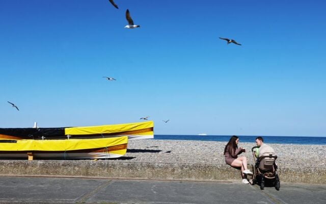 Enjoying the sunshine at the Bray seafront in Co Wicklow.
