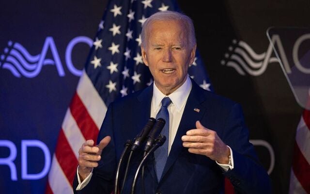 Former U.S. President Joe Biden speaks at a conference hosted by the Advocates, Counselors, and Representatives for the Disabled (ACRD) on April 15, 2025 in Chicago, Illinois.