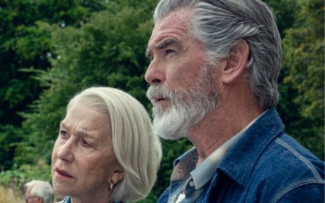 Helen Mirren and Pierce Brosnan in a still from Netflix\'s \"The Thursday Murder Club.\"