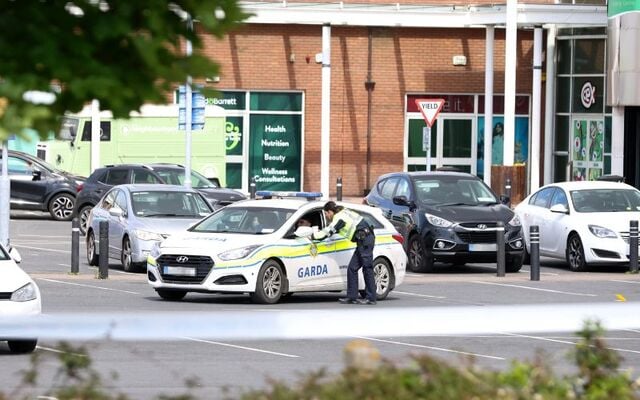 June 2, 2025: Gardai at the Fairgreen Shopping Centre in Co Carlow the day after a man fired a number of shots there.