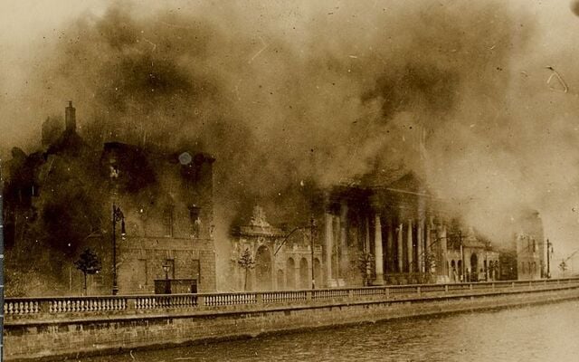The Four Courts in Dublin during the Battle of Dublin.