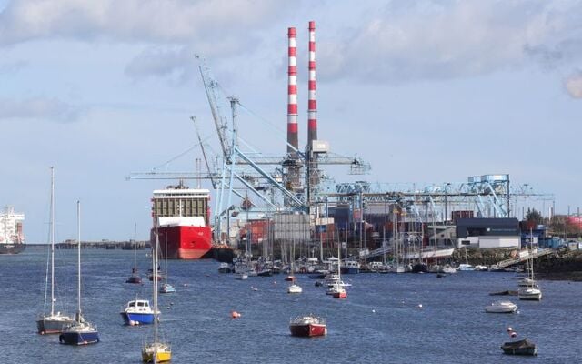 Dublin Port, on the River Liffey.