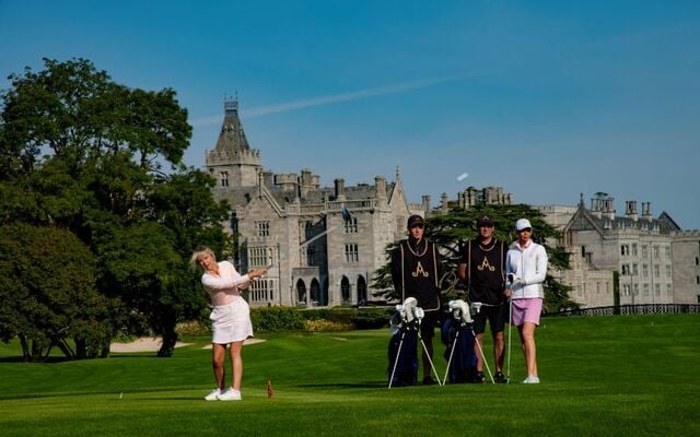 Teeing off at Adare Manor, County Limerick.