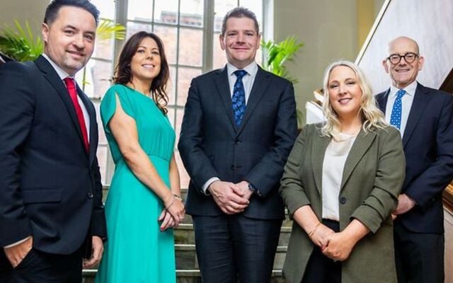 (L to R) Conor O’Donovan, Head of NEH at Enterprise Ireland, Audrey Hughes, CEO of Principle HR, Minister for Enterprise, Tourism and Employment Peter Burke, Fiona Knox, Head of Enterprise Development and Inclusion at Failte Ireland, and Des McCarthy, CEO of MicroFinance Ireland