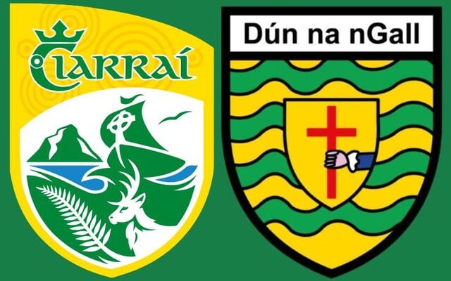 The Kerry GAA crest (L) and the Donegal GAA crest (R).
