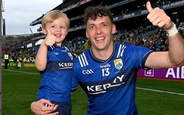 Kerry GAA all star David Clifford and his son, Ógie.