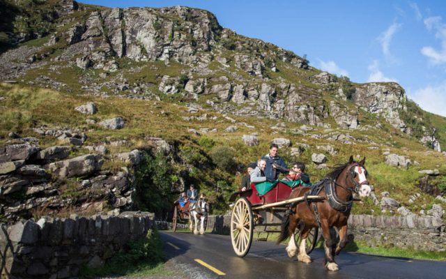 A jaunting car tour in Killarney National Park, County Kerry.