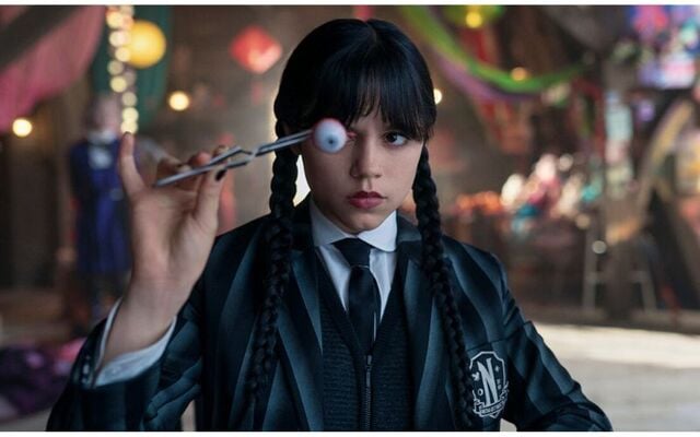Jenna Ortega as Wednesday in \"Wednesday\".