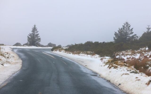 Wintry weather in the Wicklow Gap in 2021.