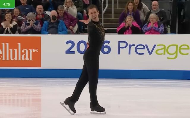 Jason Brown performs his \"Riverdance\" short program at the 2026 US Figure Skating Championships in St. Louis, Missouri.