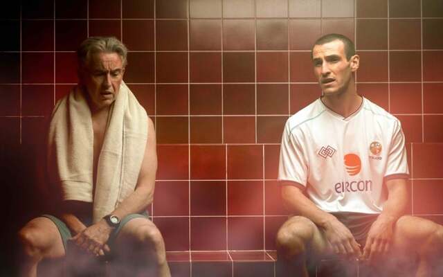 Steve Coogan as Mick McCarthy and Éanna Hardwicke as Roy Keane in \"Saipan,\" the movie about the 2002 FIFA World Cup debacle.