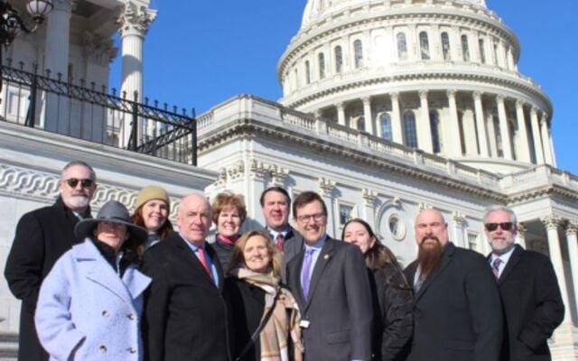 Congressman Tom Kean, Jr. stands with sepsis advocates on the steps of the U.S. Capitol on January 15, 2026. Pictured are New Jersey families impacted by sepsis, along with advocates including Ciaran and Orlaith Staunton, co-founders of END SEPSIS, The Legacy of Rory Staunton.