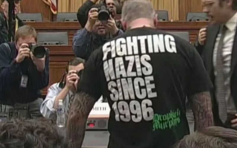 Dropkick Murphys thank J6 cop who wore their "Fighting Nazis" shirt to House hearing