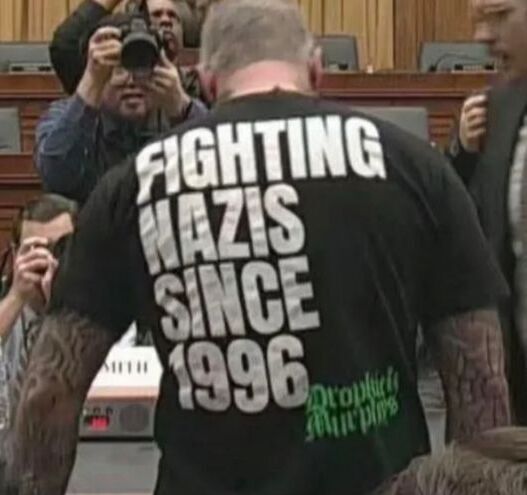 Dropkick Murphys thank J6 cop who wore their "Fighting Nazis" shirt to House hearing