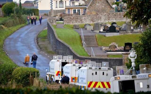 September 28, 2026: Members of the Orange Order arrive from Drumcree Church to speak with members of the PSNI regarding their determination to march down the Garvaghy Road.