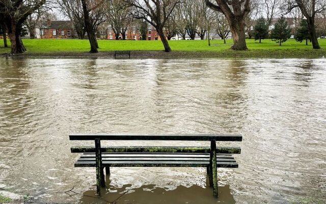 The River Tolka, in Griffith Park, Drumcondra, Dublin.