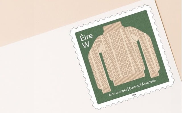 An Post\'s Aran Sweater postage stamp.