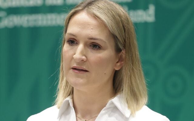 March 5, 2026: Ireland\'s Minister for Foreign Affairs and Trade Helen McEntee TD speaks to the media at Government Buildings today, after attending an extraordinary meeting of EU and Gulf foreign ministers to discuss the escalating conflict in the Middle East and consular support for Irish citizens in the region.