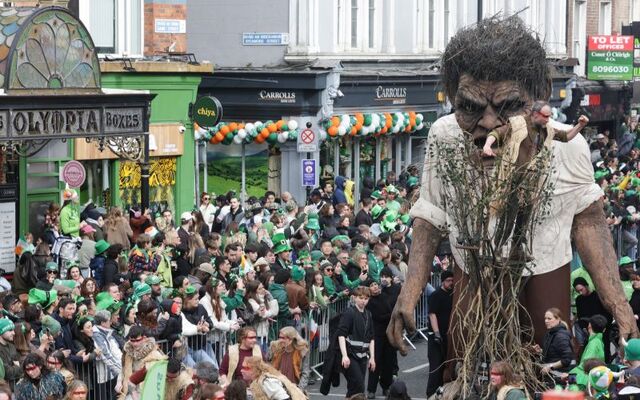 A giant amoung the crowds! St. Patrick\'s Day Parade 2026.