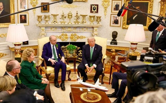 Taoiseach Michéal Martin and President Donald J Trump at the White House.
